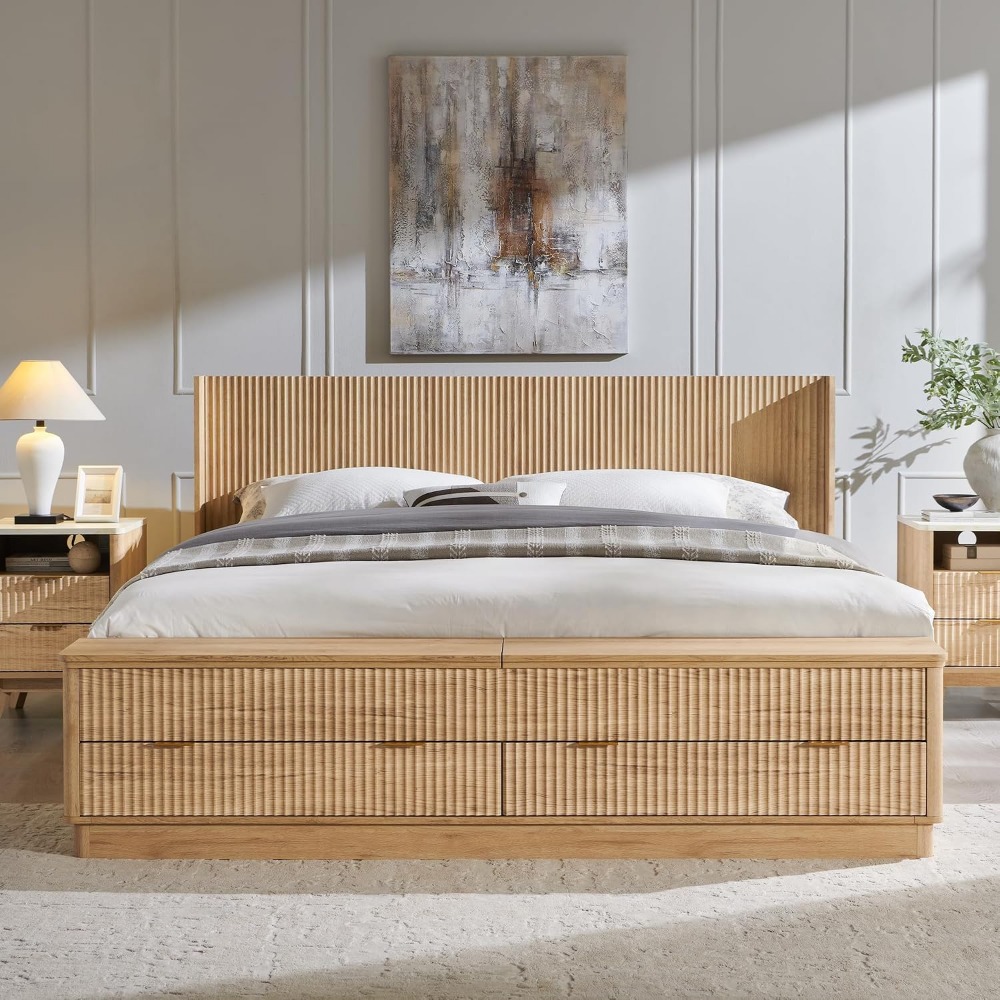 King Size Bed Frame with Stora - King Size Bed Frame With Storage Drawers review and price