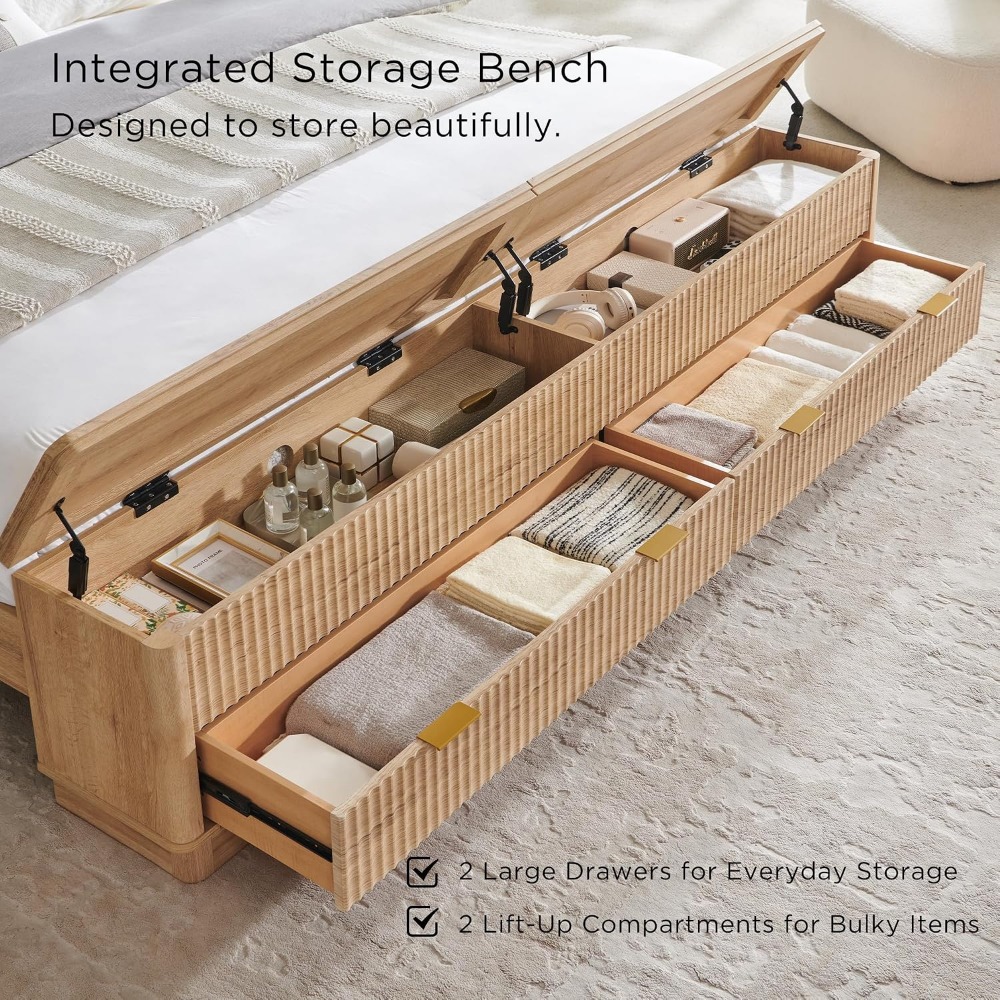 King Size Bed Frame with Stora - King Size Bed Frame With Storage Drawers review and price