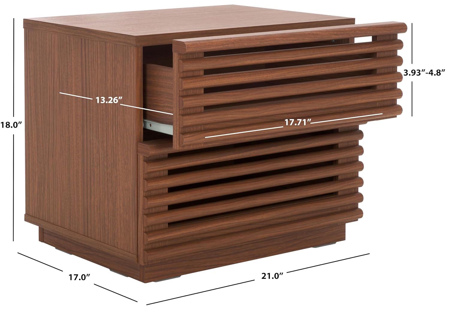 Averi Dark Walnut 2-Drawer Nig - Solid Wood Nightstand 2 Drawers review and price