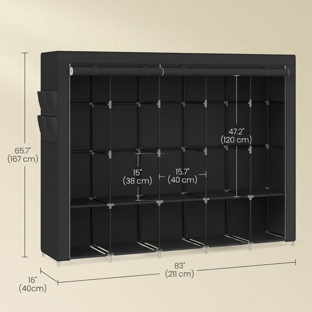 83 Inch Extra Large Portable C - Wardrobe Closet Portable Fabric Cover review and price