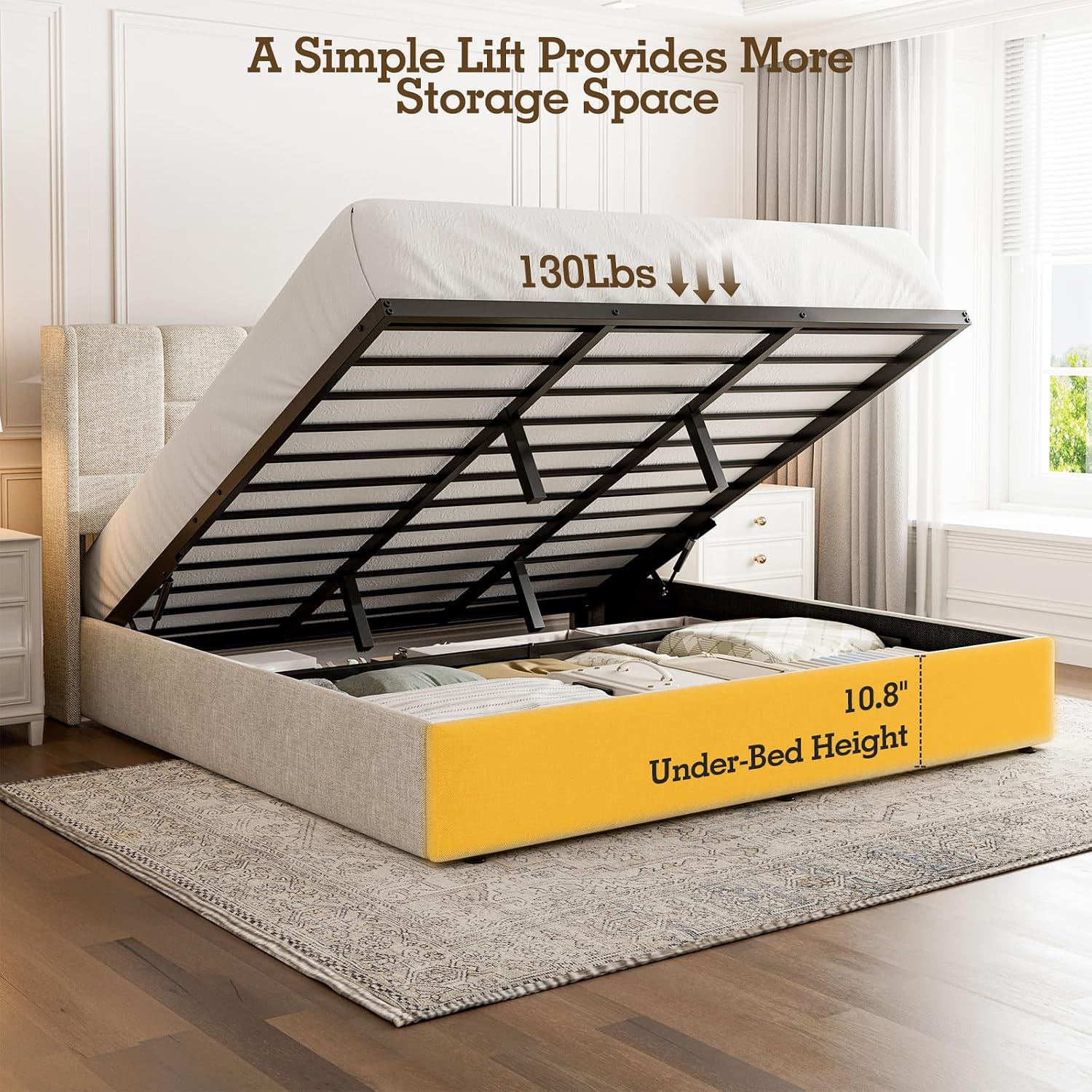 King Bed Frame Hydraulic Gas L - Gas Lift Storage Bed Hydraulic review and price