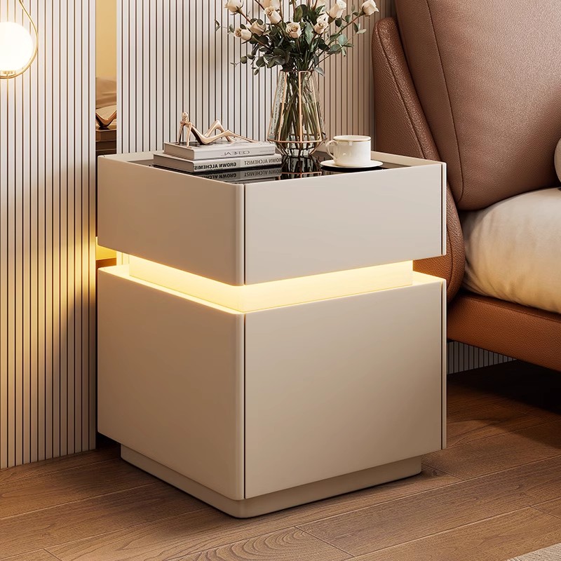 Intelligent Bedside Table with - Solid Wood Nightstand 2 Drawers review and price