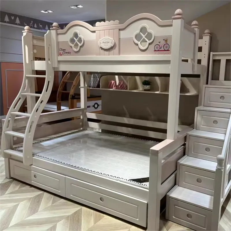 Modern Luxury Princess Kids Bu - Bunk Bed With Stairs And Slide review and price