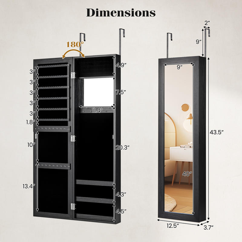 Locked Jewelry Armoire, Wall M - Full Length Mirror Jewelry Armoire review and price