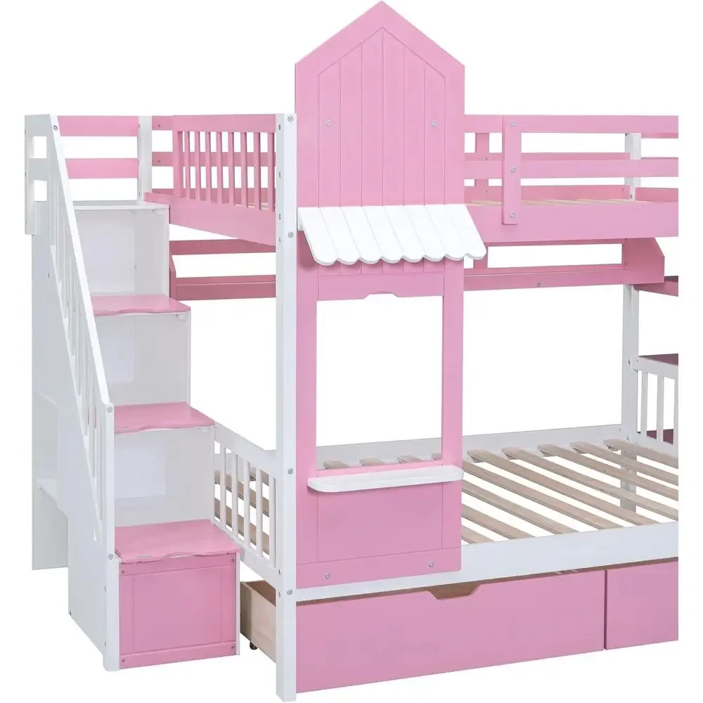 Kids Bunk Bed with Stairs, Sli - Bunk Bed With Stairs And Slide review and price