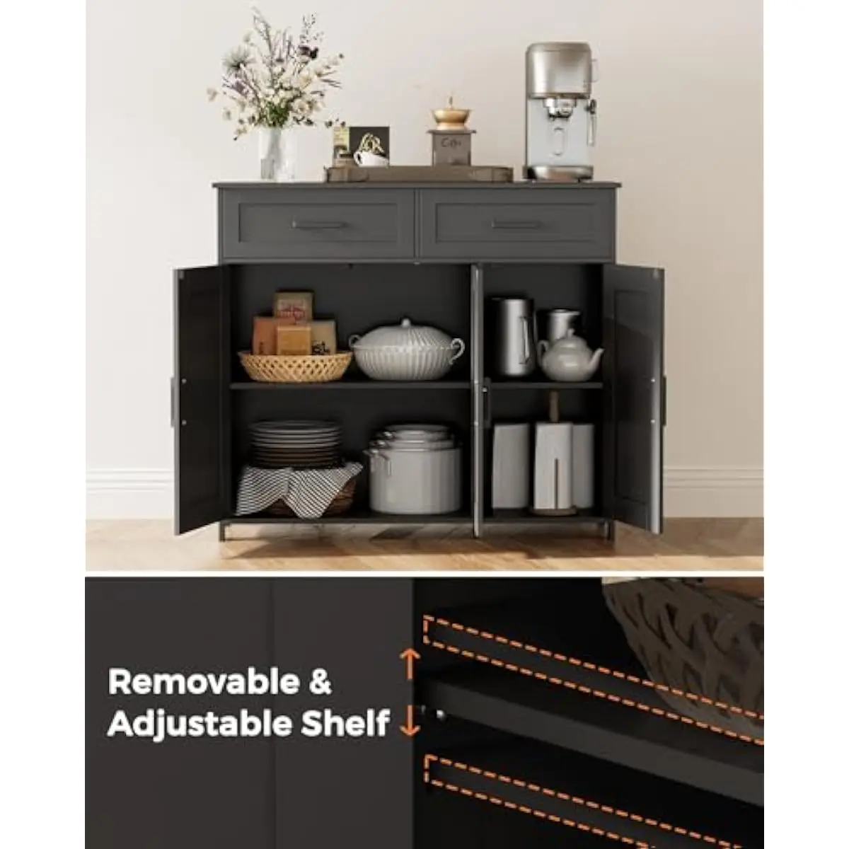 Coffee Bar Storage Cabinet wit - Storage review and price