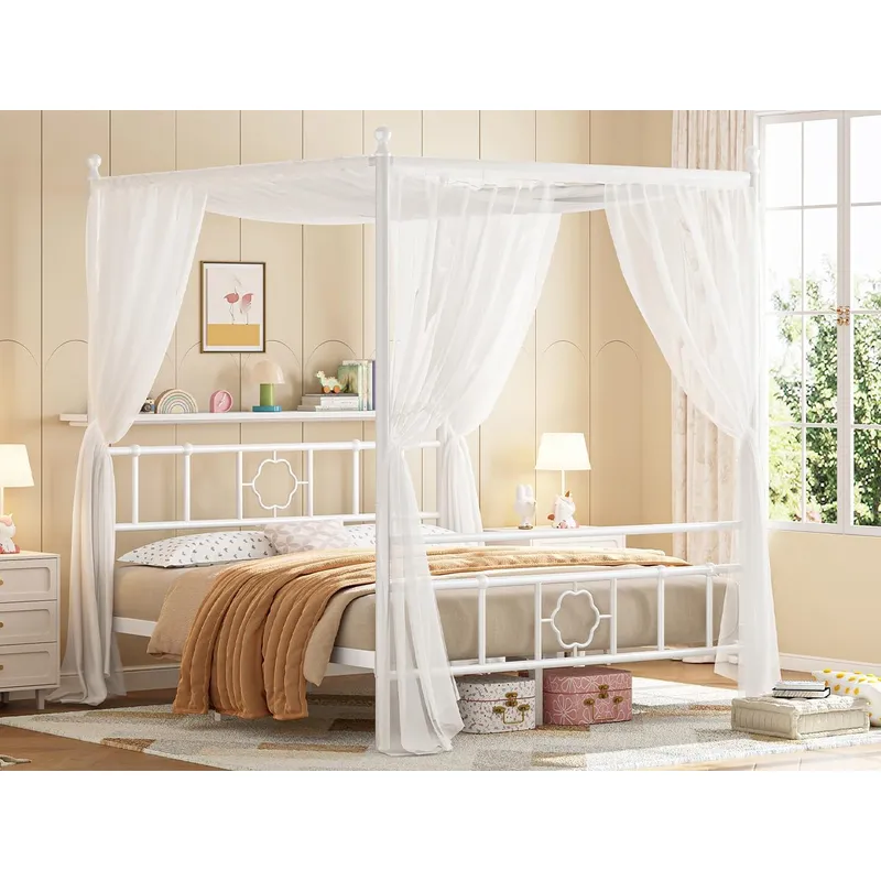 Queen Canopy Bed Frame with St - Canopy Bed Frame Metal Queen review and price