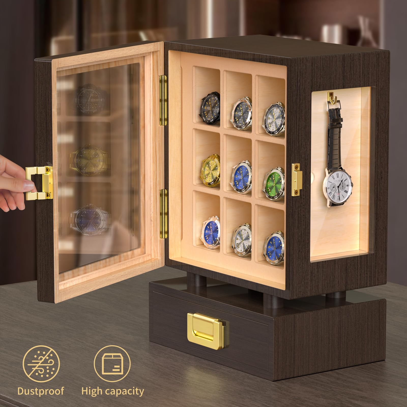 Custom Rectangle Wooden Watch  - Storage review and price