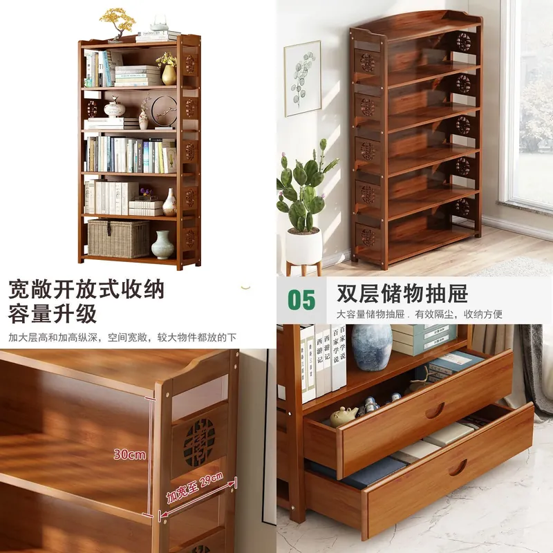 Solid Wood Bookshelf Simple St - Bedroom Furniture review and price