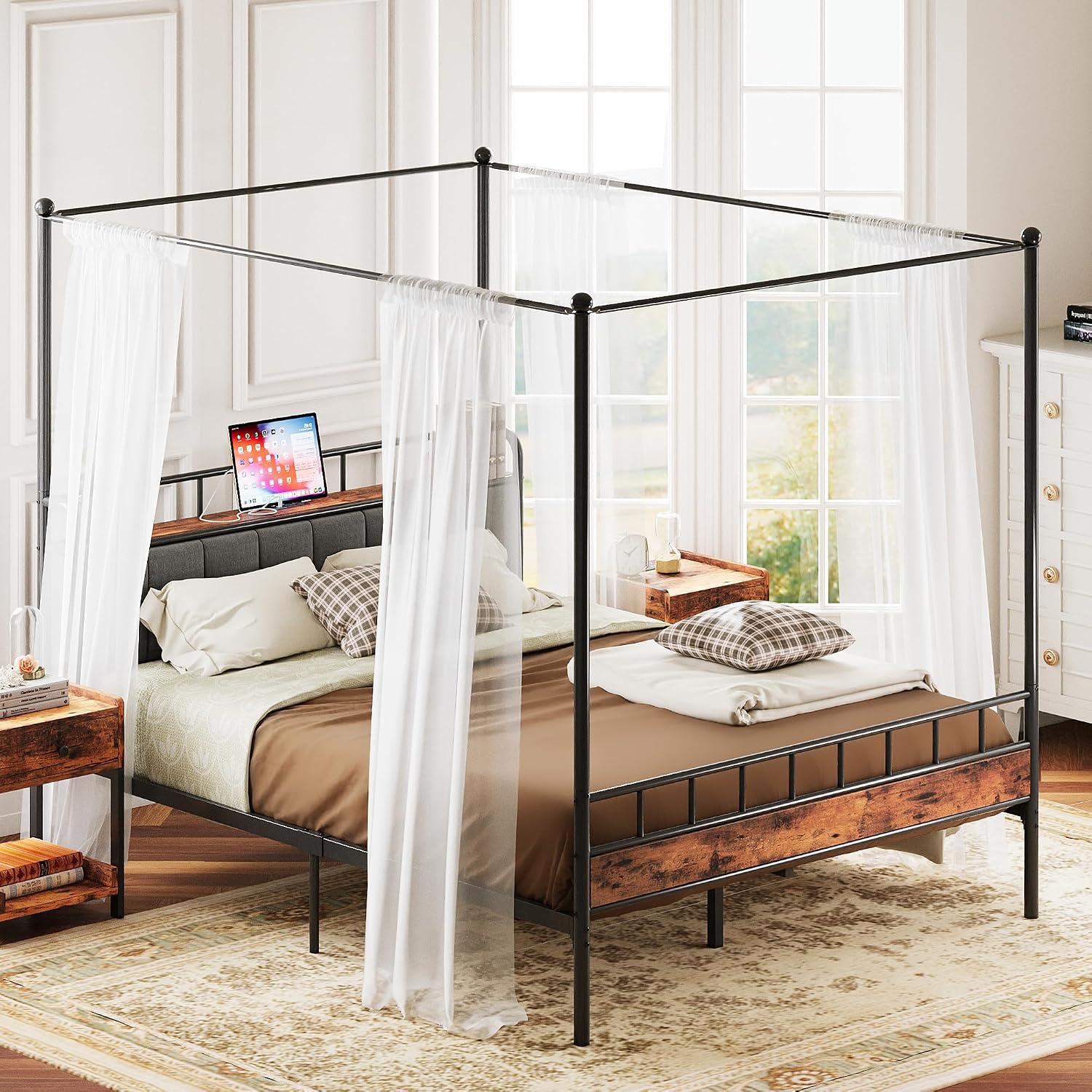 Queen Canopy Bed Frame Storage - Canopy Bed Frame Metal Queen review and price