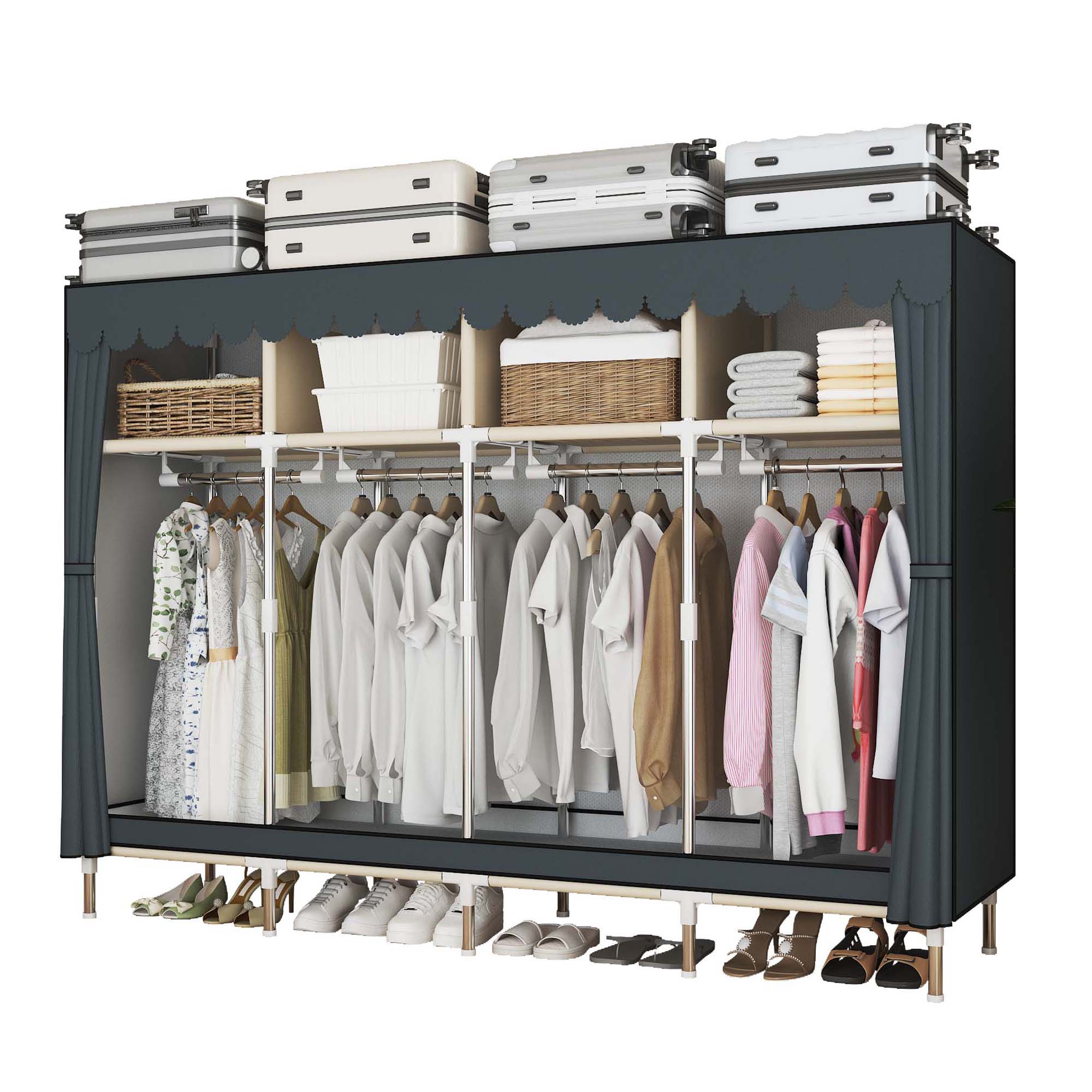 79 Inch Wide Walk-in Closet wi - Wardrobe Closet Portable Fabric Cover review and price
