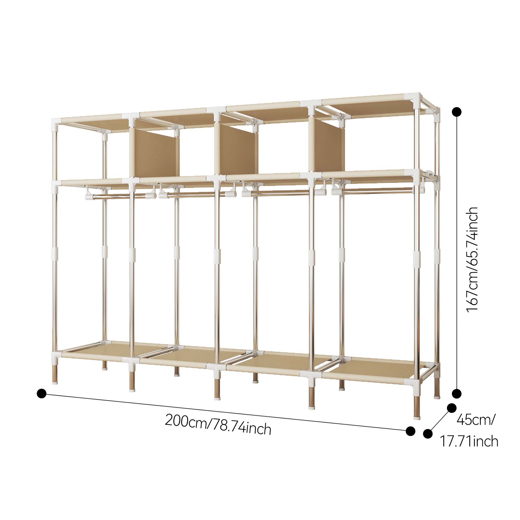 79 Inch Wide Walk-in Closet wi - Wardrobe Closet Portable Fabric Cover review and price