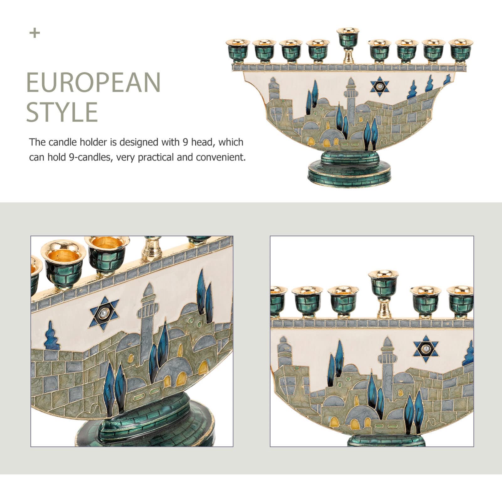 9 Branch Hanukkah Menorah Jeru - Tables review and price
