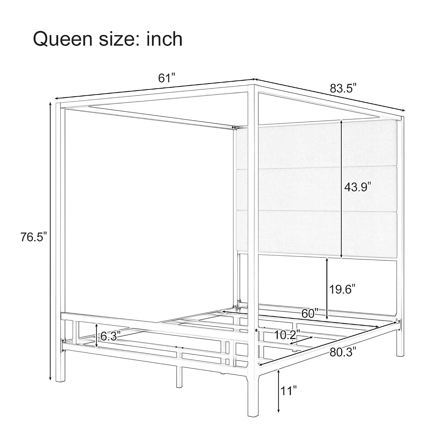 Queen Canopy Bed Frame Metal 4 - Canopy Bed Frame Metal Queen review and price