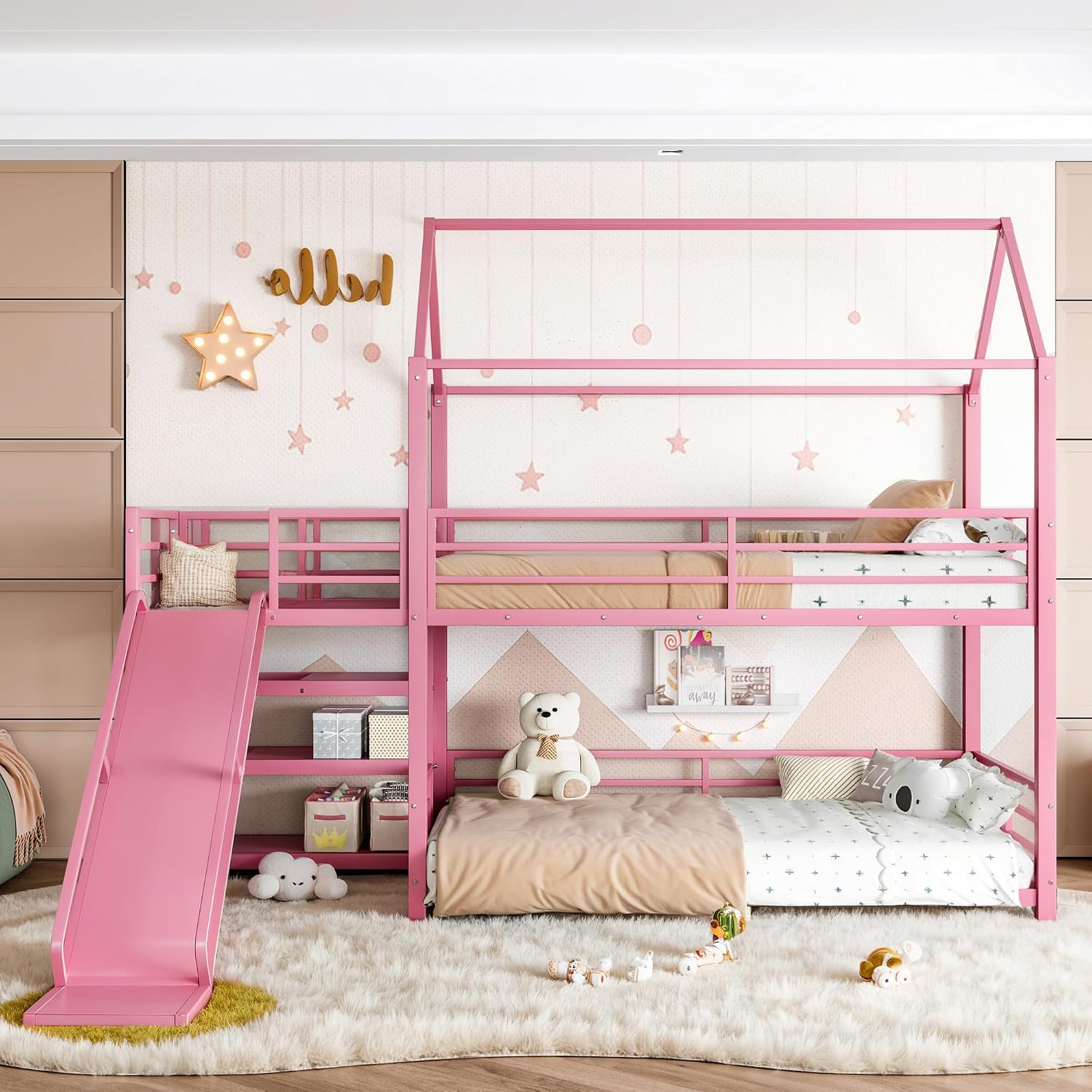 Twin Bunk Bed with Slide & Sto - Bunk Bed With Stairs And Slide review and price