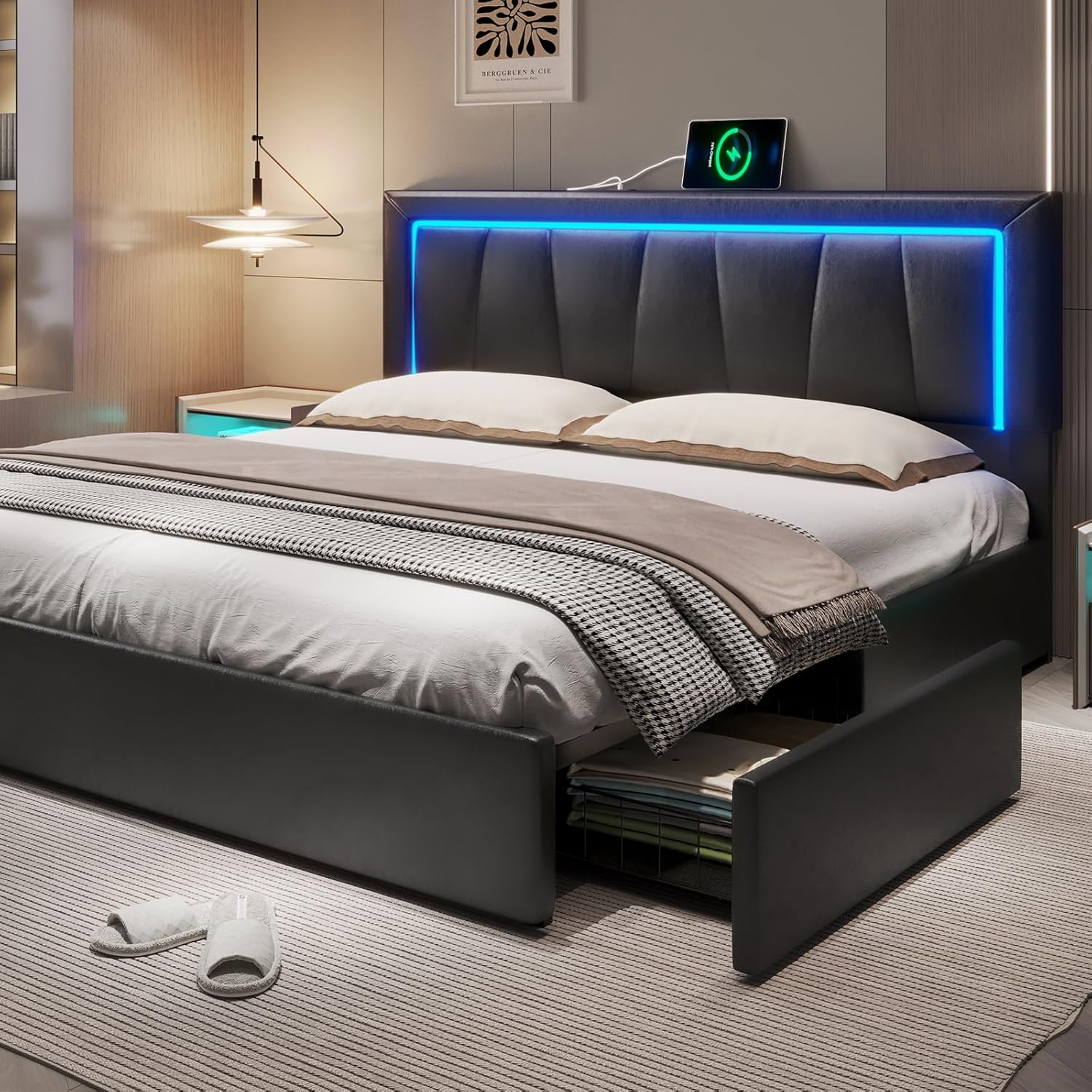 California King Bed Frame with - King Size Bed Frame With Storage Drawers review and price
