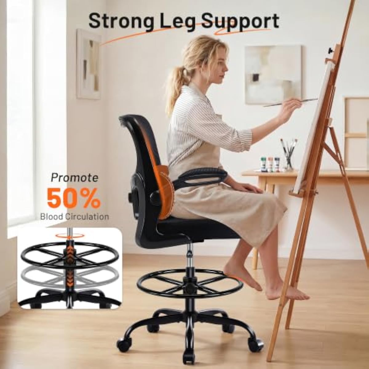 Ergonomic Drafting Chair with  - Chairs review and price
