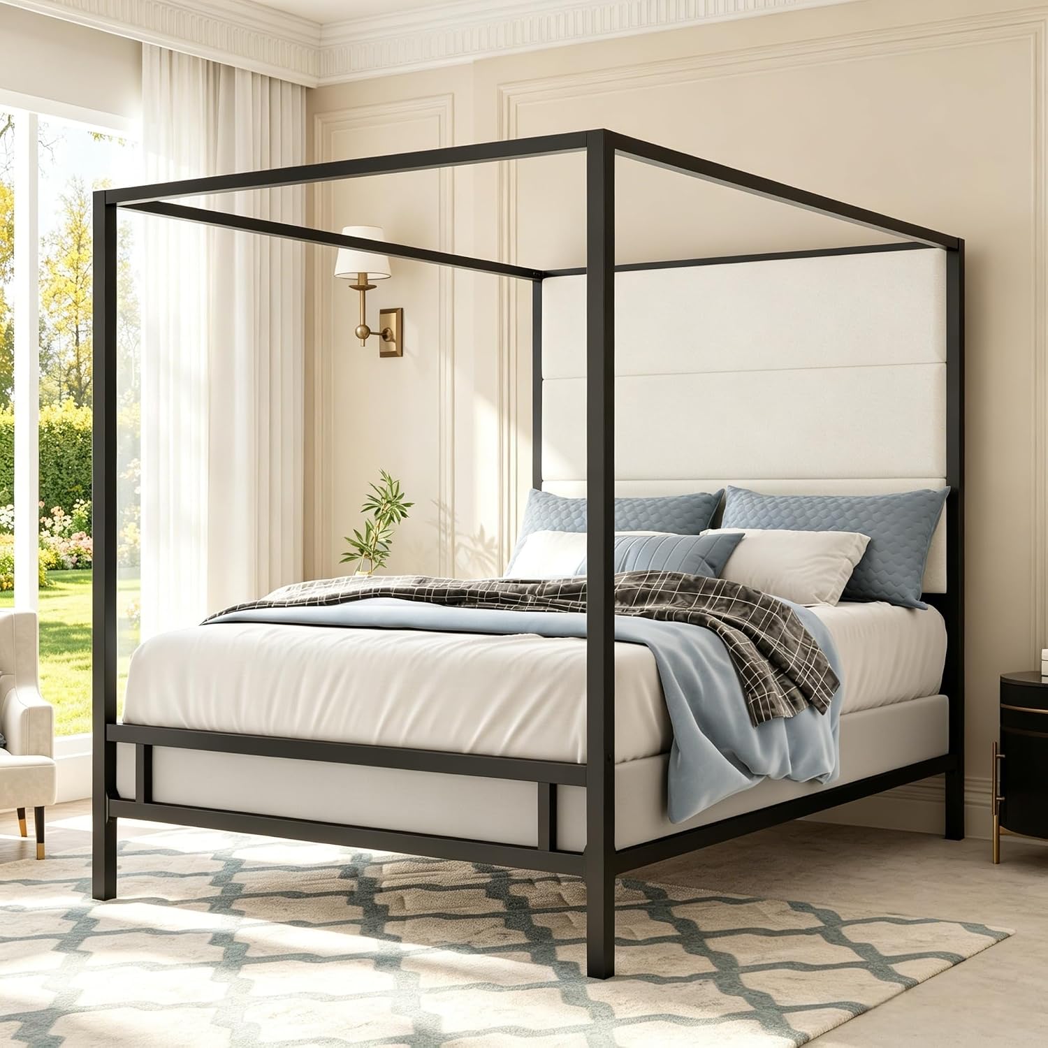 Queen Canopy Bed Tall Velvet U - Canopy Bed Frame Metal Queen review and price
