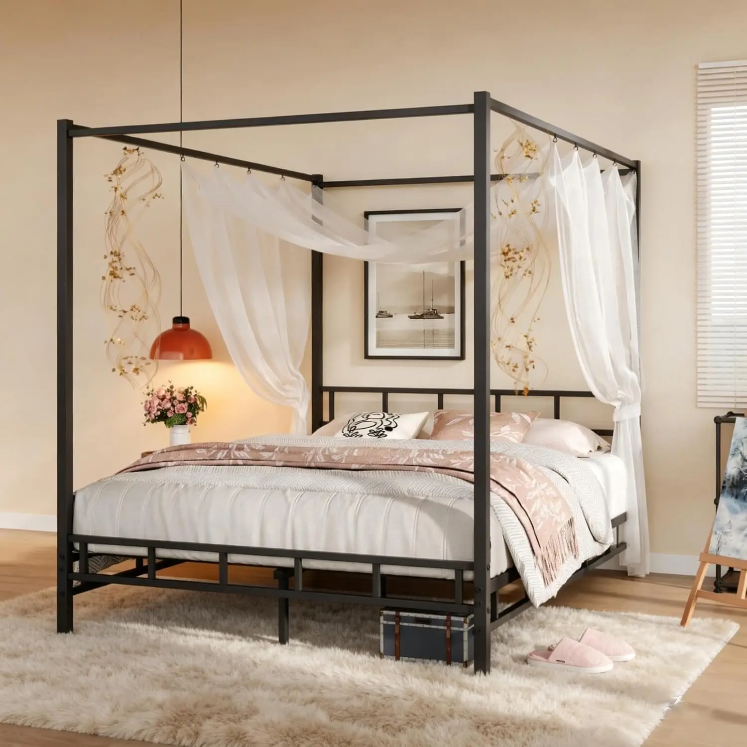 Metal Canopy Bed Frame Queen S - Canopy Bed Frame Metal Queen review and price