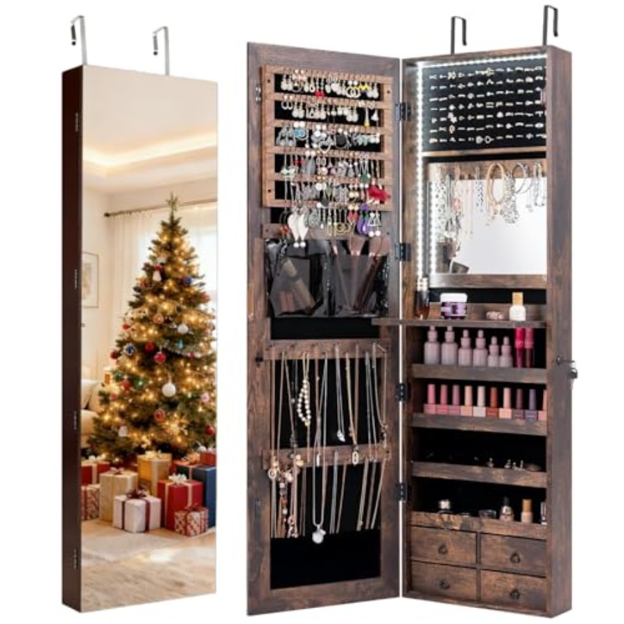 47 LED Jewelry Armoire for bed - Full Length Mirror Jewelry Armoire review and price