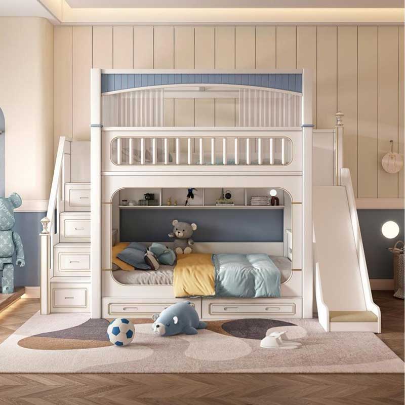 &Modern House White Boys Girl  - Bunk Bed With Stairs And Slide review and price