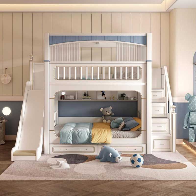 &Modern House White Boys Girl  - Bunk Bed With Stairs And Slide review and price