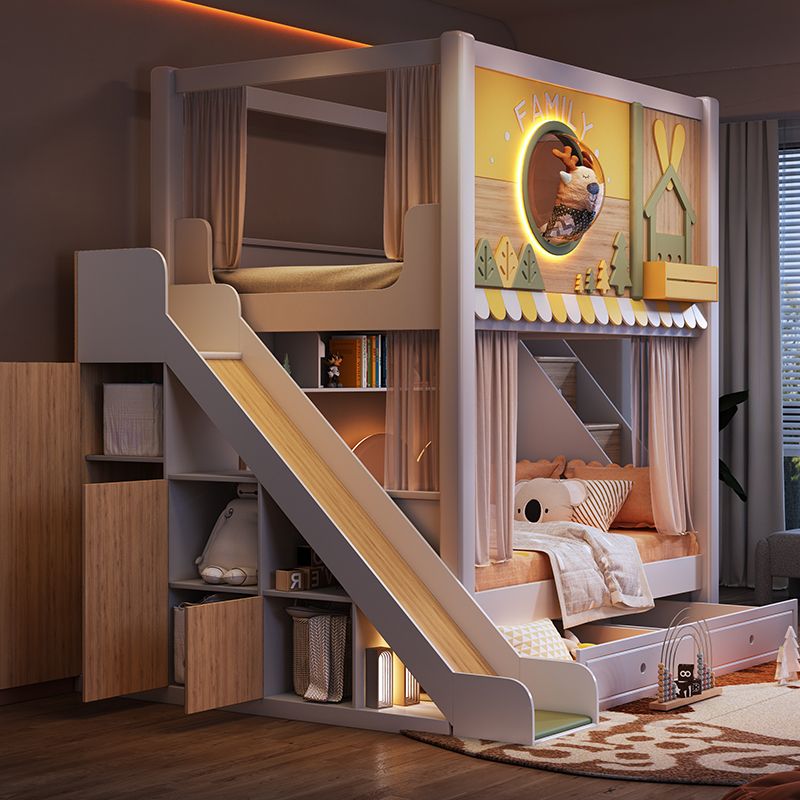 *Modern Forest Theme Kids Bunk - Bunk Bed With Stairs And Slide review and price