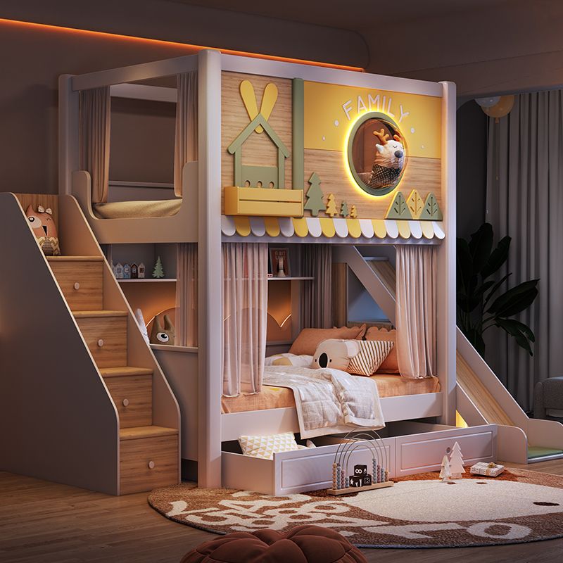 *Modern Forest Theme Kids Bunk - Bunk Bed With Stairs And Slide review and price