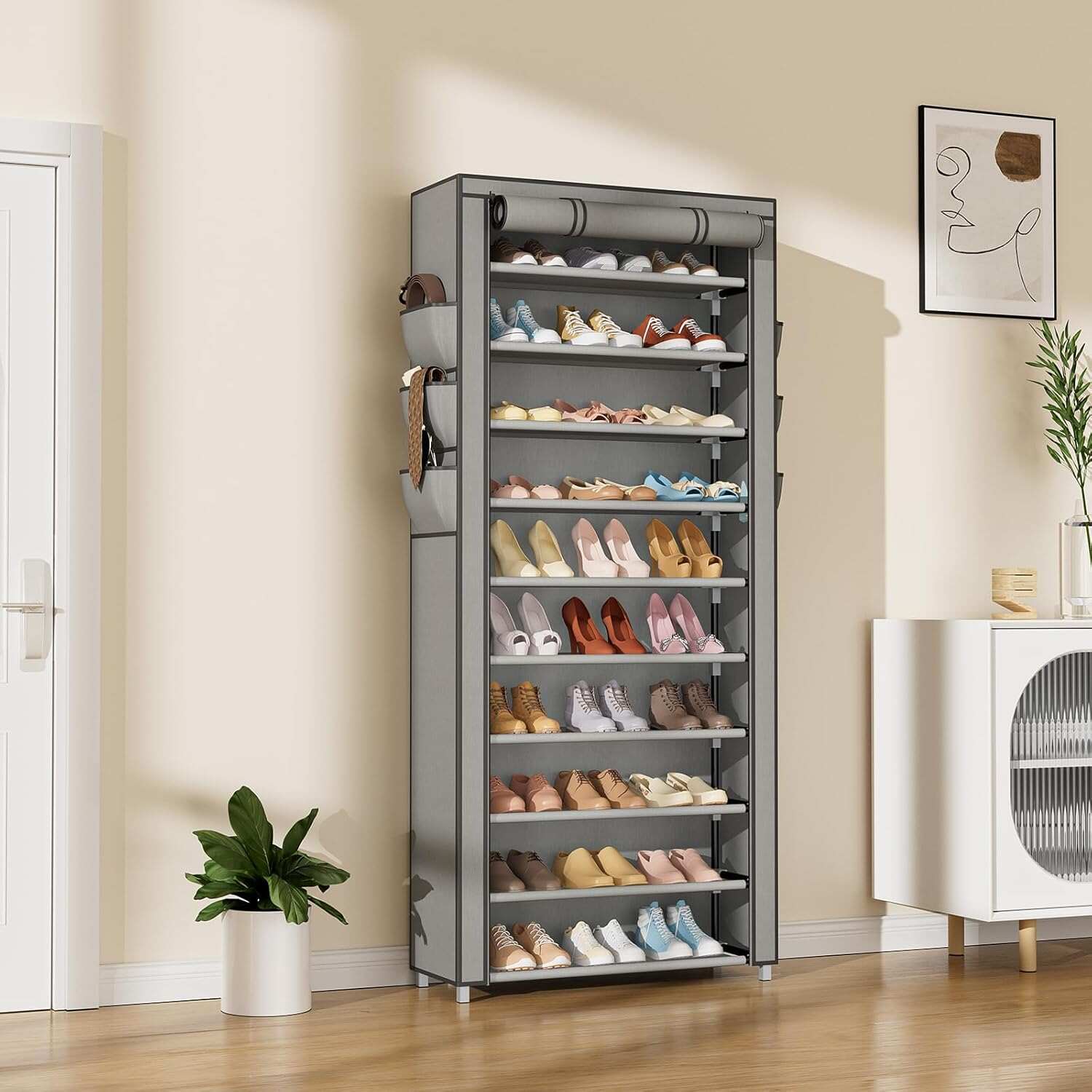 Vertical Narrow Shoe Rack Orga - Shoe Rack Cabinet Narrow Entryway review and price